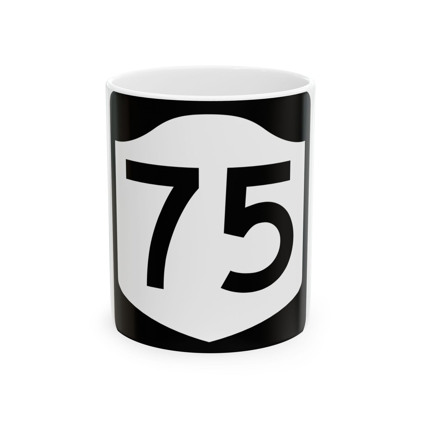 NY-75 (New York) (Road Sign) White Coffee Mug