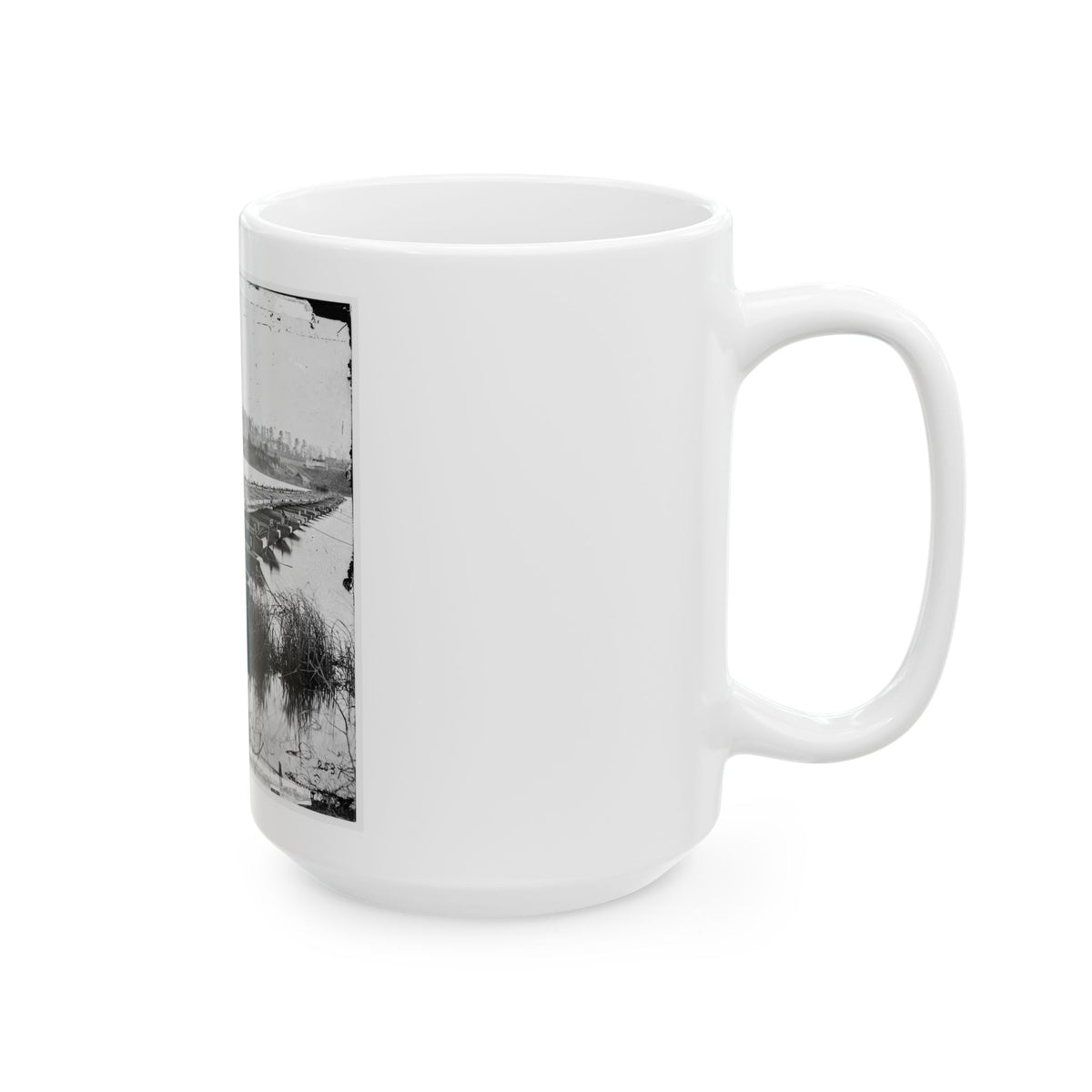 Jones' Landing, Va., Vicinity. Pontoon Bridge Over The James, From The North Bank (U.S. Civil War) White Coffee Mug