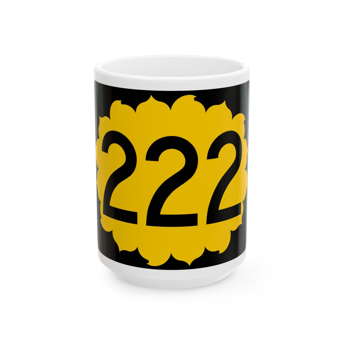 K-222 (Kansas) (Road Sign) White Coffee Mug