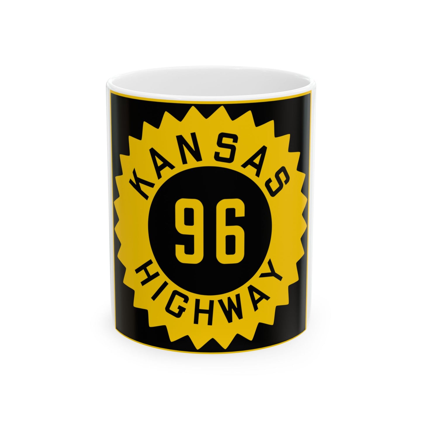 K-96 1926 (Kansas) (Road Sign) White Coffee Mug