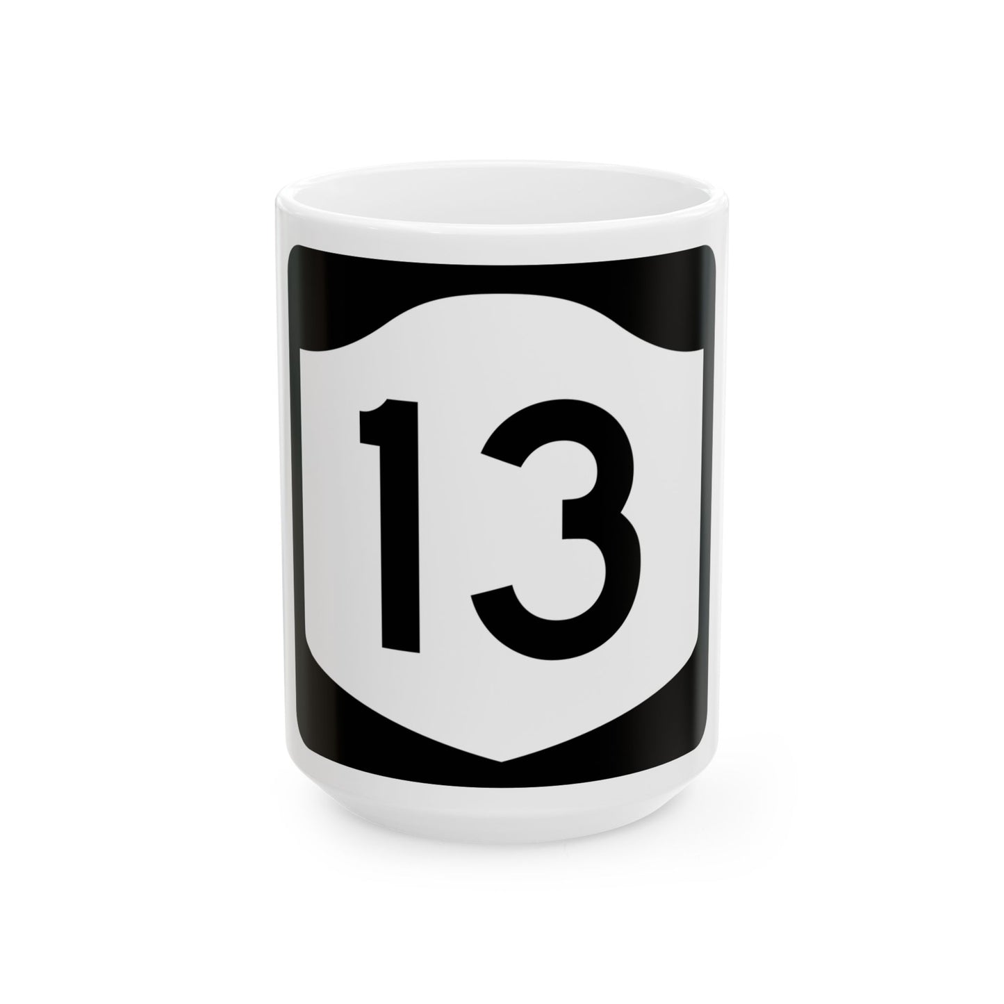 NY-13 (New York) (Road Sign) White Coffee Mug