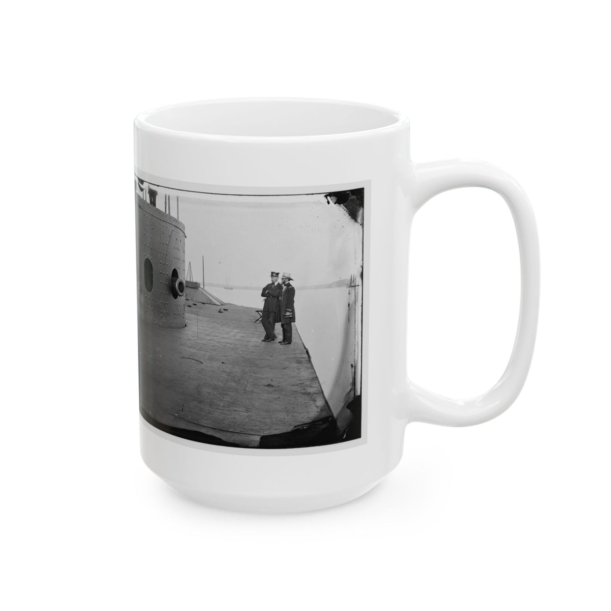 James River, Va. Deck And Turret Of U.S.S. Monitor(2) (U.S. Civil War) White Coffee Mug