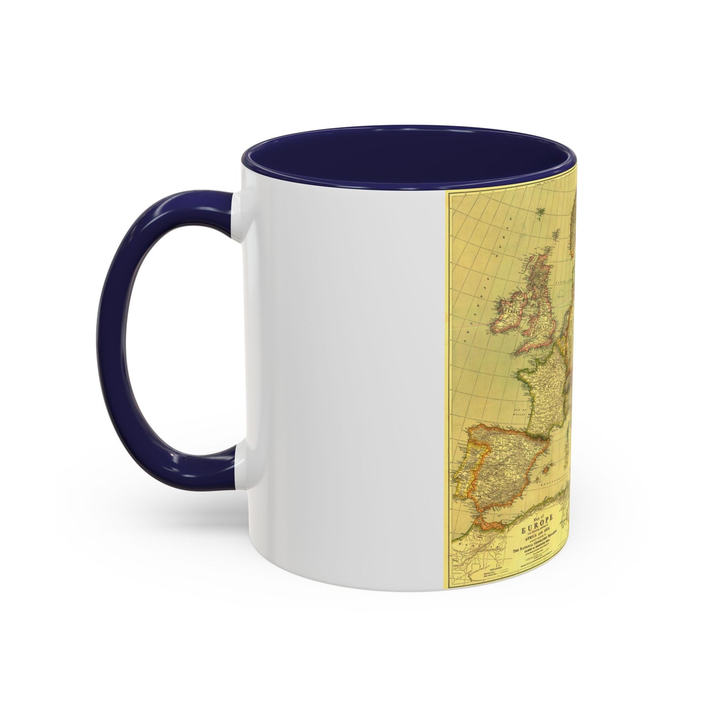 Europe and Africa and Asia (1915) (Map) Accent Coffee Mug