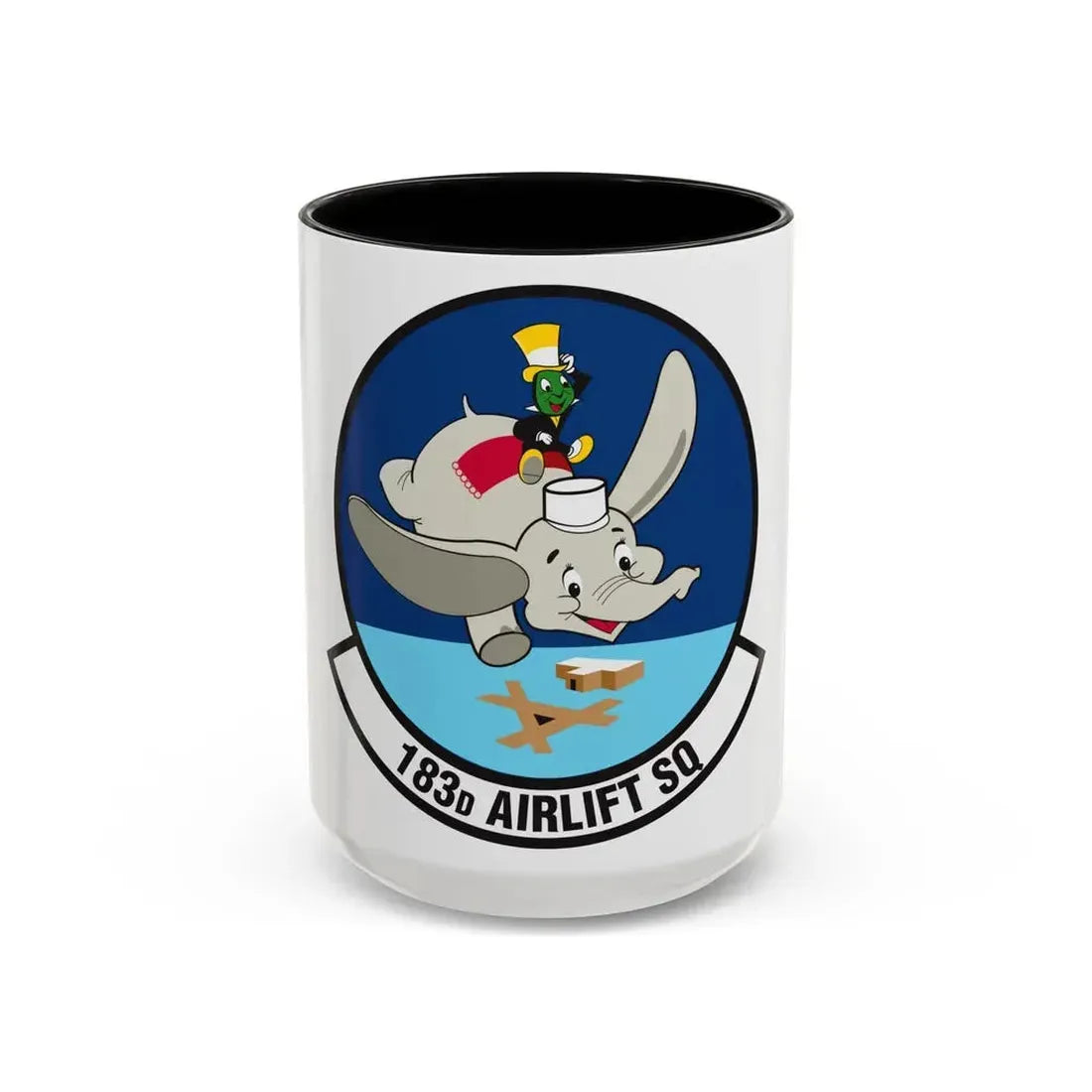 183 Airlift Squadron (U.S. Air Force) Accent Coffee Mug 15oz Black - Go Mug Yourself