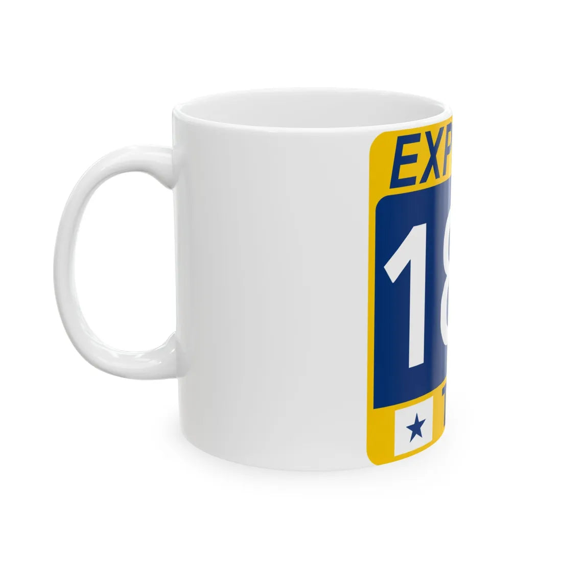 183 Express Lane free (Texas) (Road Sign) White Coffee Mug - Go Mug Yourself