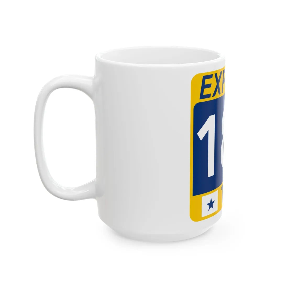 183 Express Lane free (Texas) (Road Sign) White Coffee Mug - Go Mug Yourself