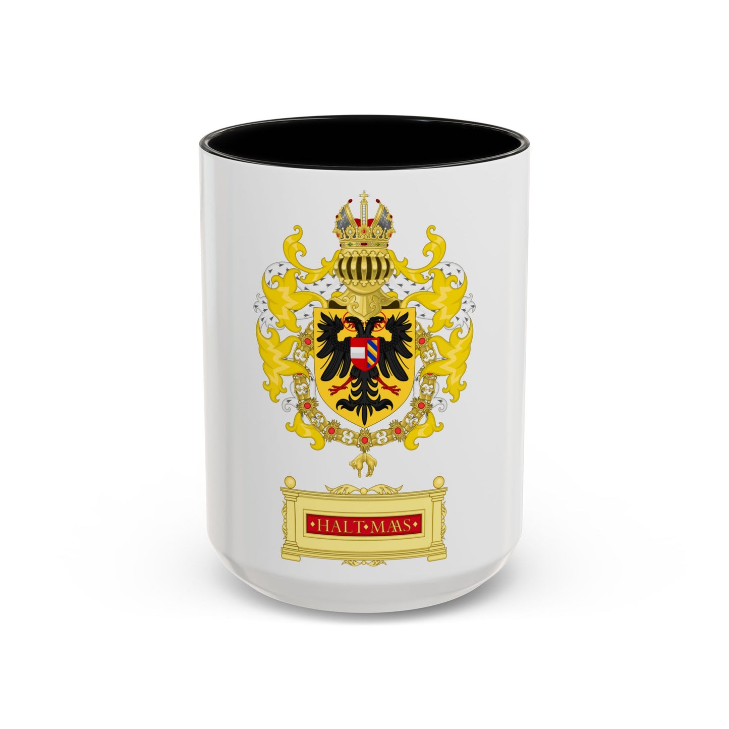 Ornamented Coat of Arms of Maximilian I, Holy Roman Emperor - Accent Coffee Mug