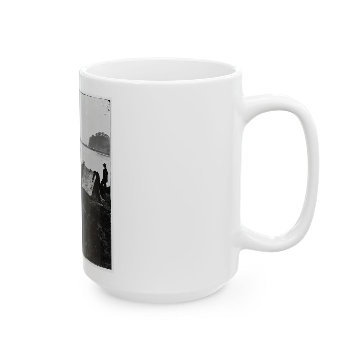 Belle Plain Landing, Virginia. Distance View Of Belle Plain Landing On The James River (U.S. Civil War) White Coffee Mug