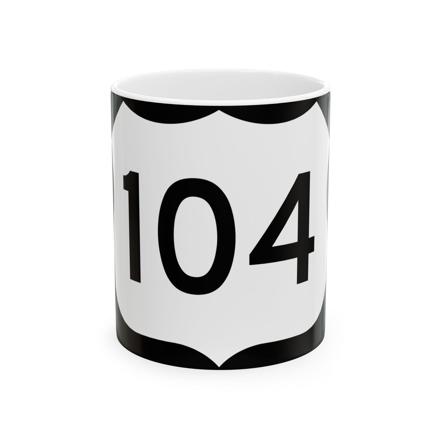 US 104 NY (New York) (Road Sign) White Coffee Mug