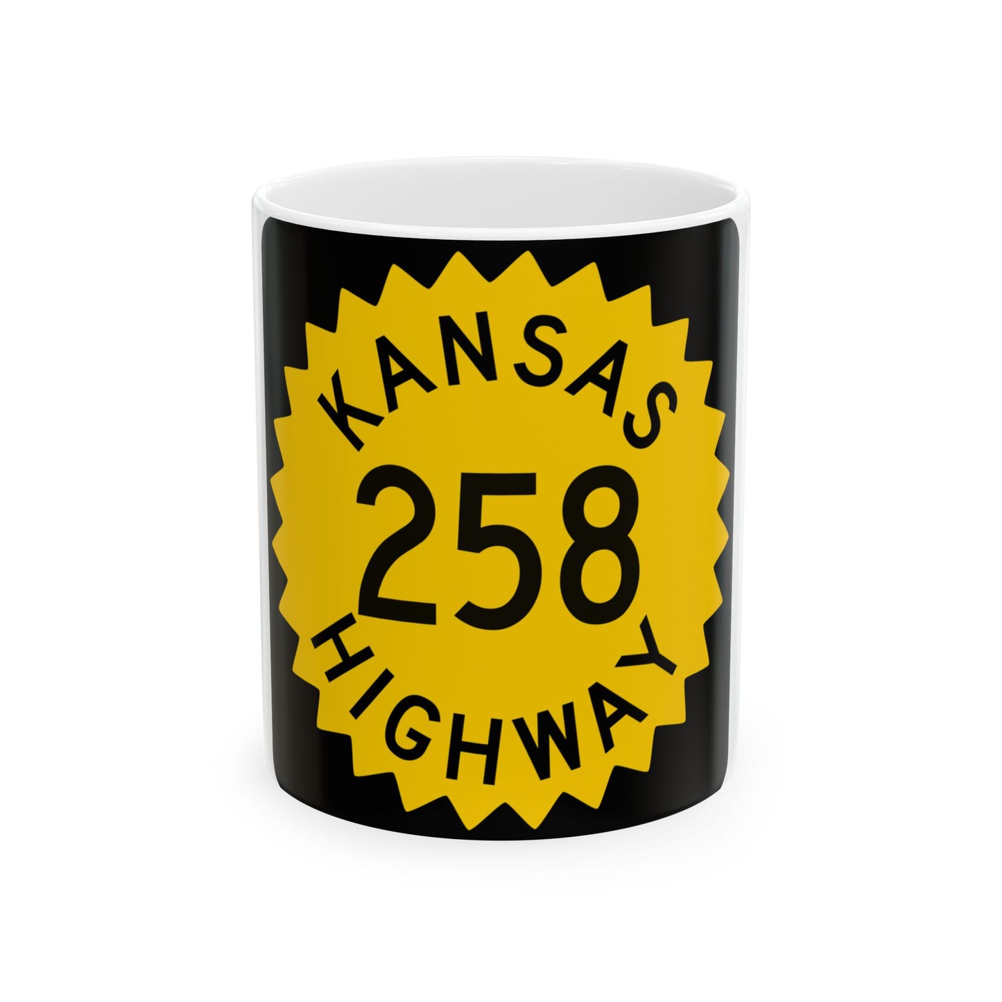 K-258 1948 (Kansas) (Road Sign) White Coffee Mug