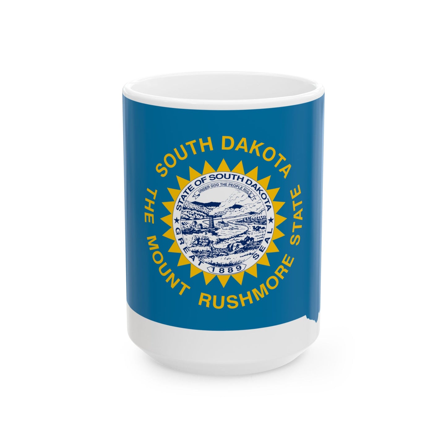 Flag-map of South Dakota (United States) White Coffee Mug