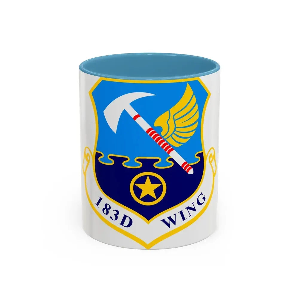 183d Wing emblem (U.S. Air Force) Accent Coffee Mug 11oz Light Blue - Go Mug Yourself