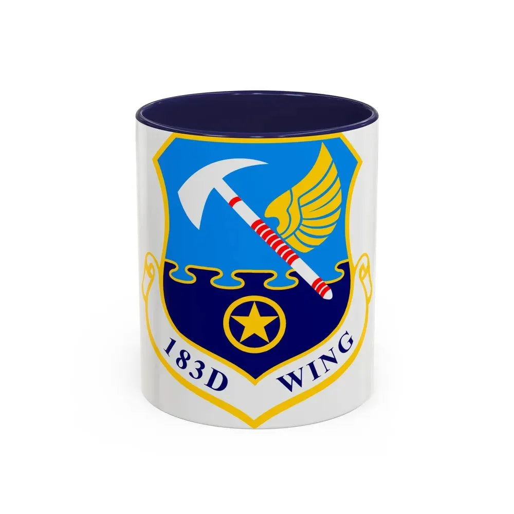 183d Wing emblem (U.S. Air Force) Accent Coffee Mug 11oz Navy - Go Mug Yourself