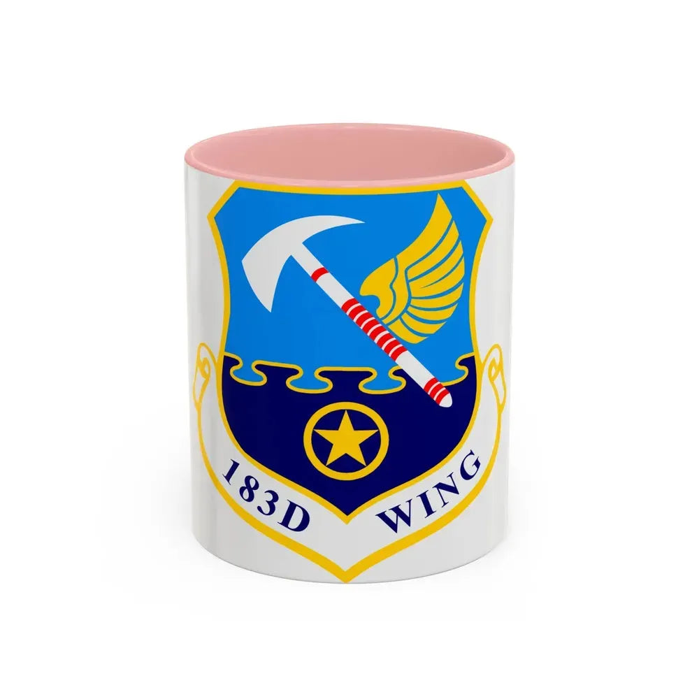 183d Wing emblem (U.S. Air Force) Accent Coffee Mug 11oz Pink - Go Mug Yourself