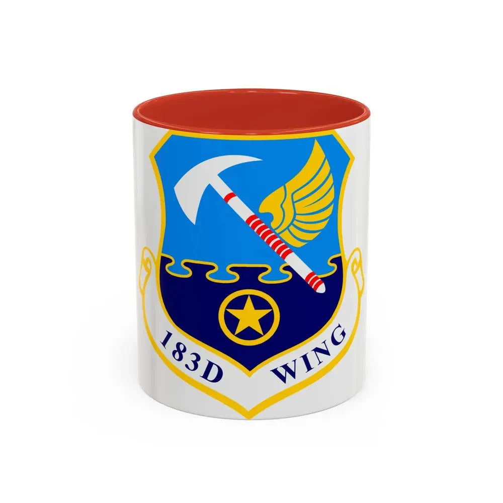 183d Wing emblem (U.S. Air Force) Accent Coffee Mug 11oz Red - Go Mug Yourself