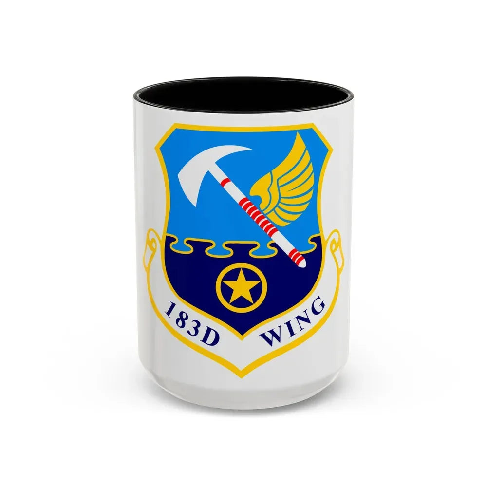183d Wing emblem (U.S. Air Force) Accent Coffee Mug 15oz Black - Go Mug Yourself