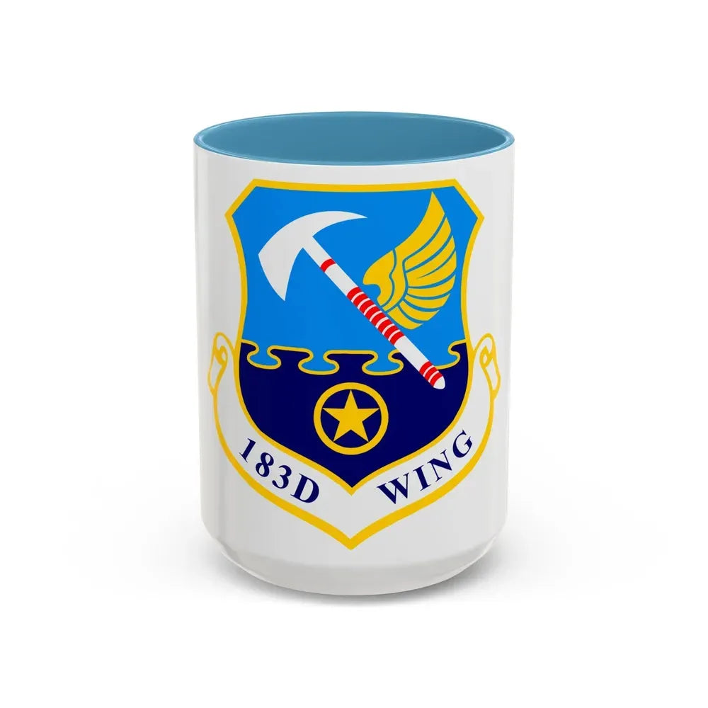 183d Wing emblem (U.S. Air Force) Accent Coffee Mug 15oz Light Blue - Go Mug Yourself