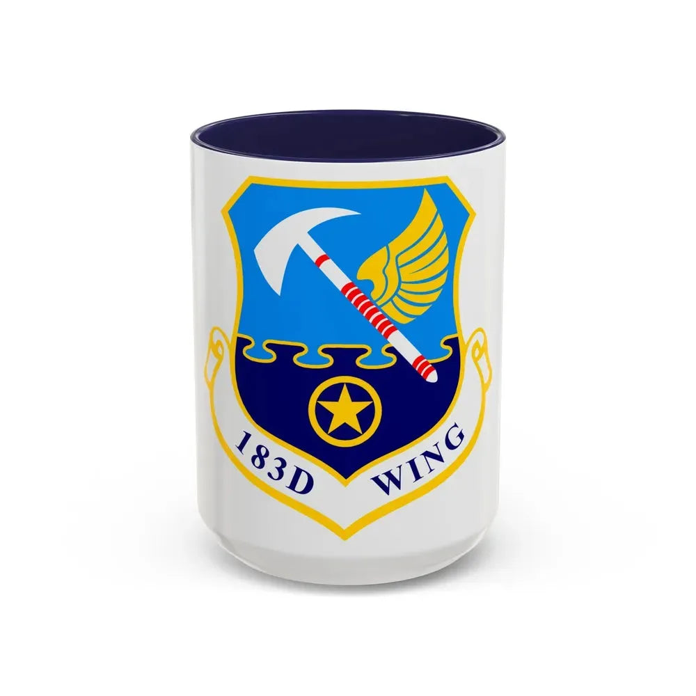 183d Wing emblem (U.S. Air Force) Accent Coffee Mug 15oz Navy - Go Mug Yourself