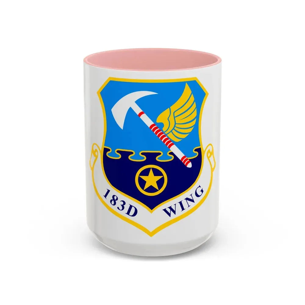 183d Wing emblem (U.S. Air Force) Accent Coffee Mug 15oz Pink - Go Mug Yourself
