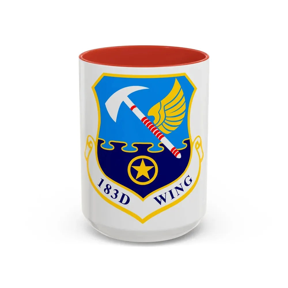 183d Wing emblem (U.S. Air Force) Accent Coffee Mug 15oz Red - Go Mug Yourself