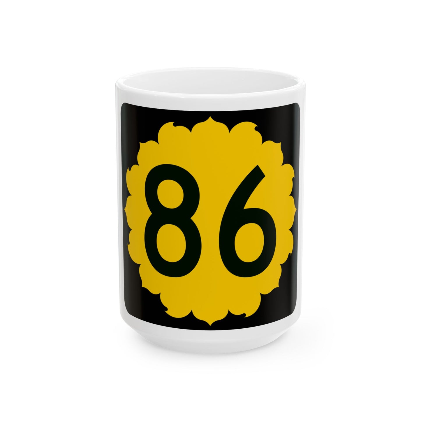 K-86 (Kansas) (Road Sign) White Coffee Mug