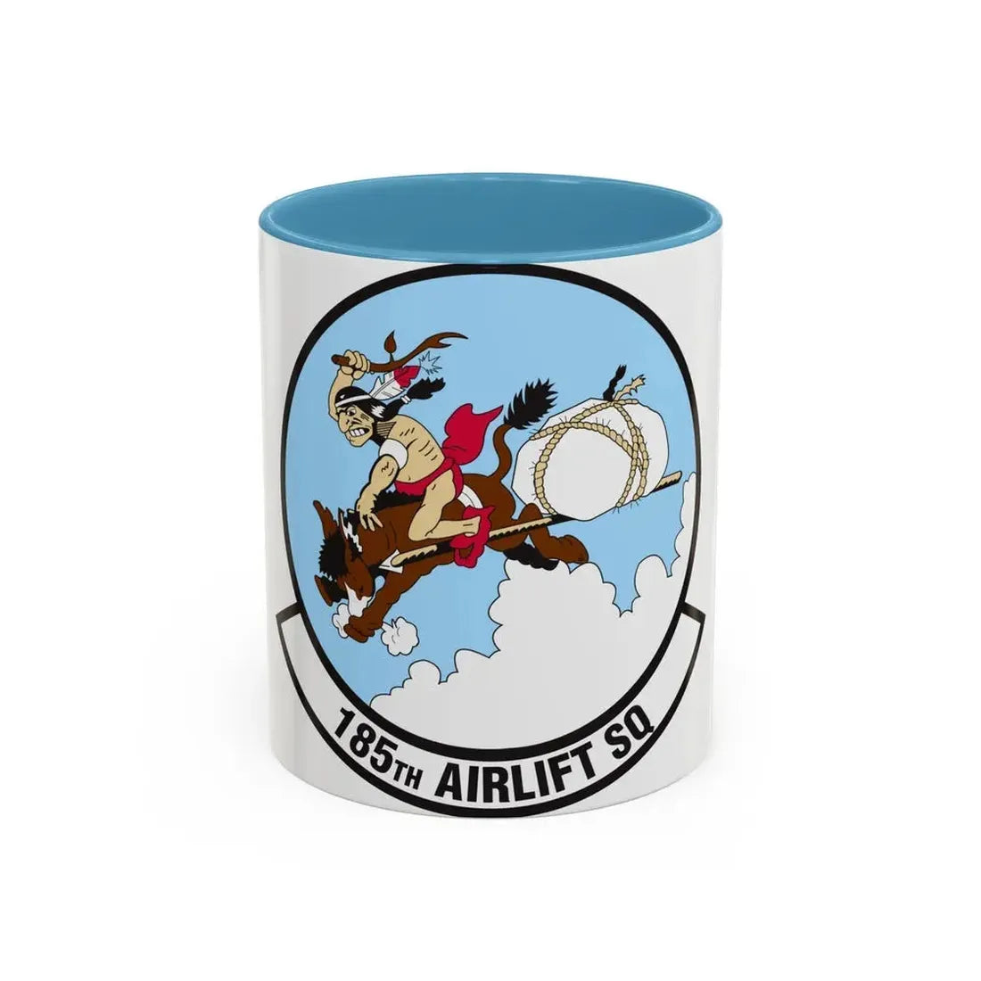 185 Airlift Squadron (U.S. Air Force) Accent Coffee Mug 11oz Light Blue - Go Mug Yourself