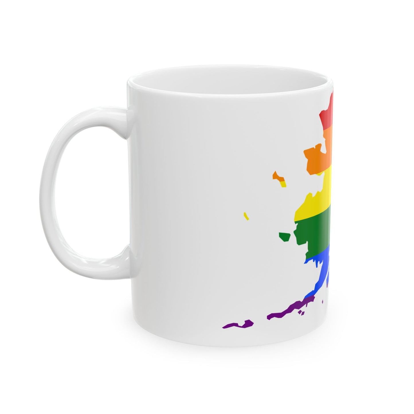 LGBT flag map of Alaska (United States) White Coffee Mug