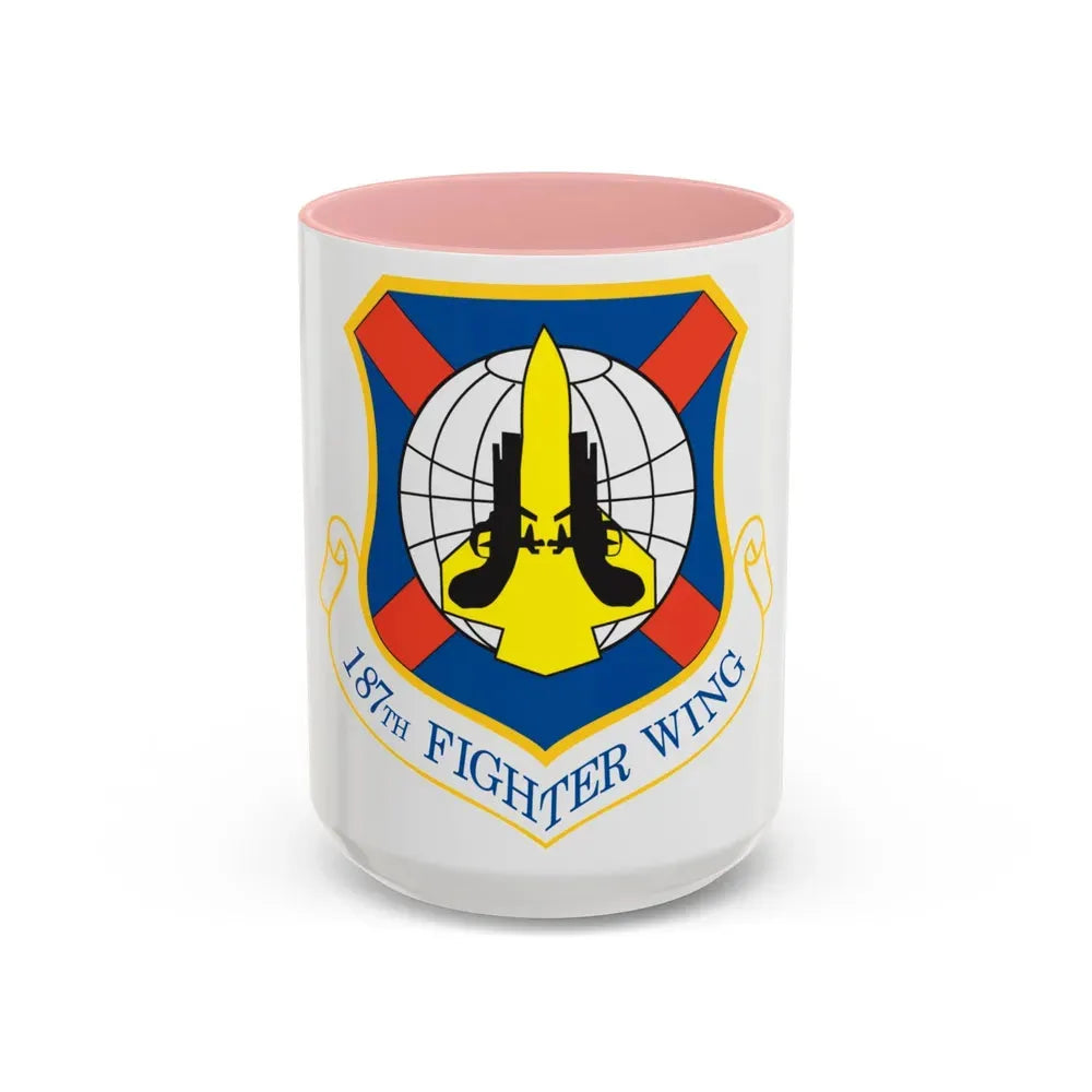 187th Fighter Wing (U.S. Air Force) Accent Coffee Mug 15oz Pink - Go Mug Yourself