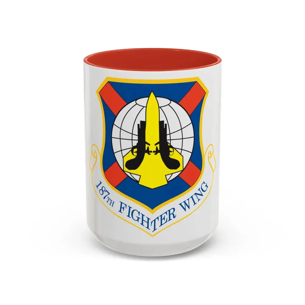 187th Fighter Wing (U.S. Air Force) Accent Coffee Mug 15oz Red - Go Mug Yourself