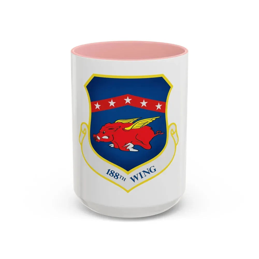 188th Wing (U.S. Air Force) Accent Coffee Mug 15oz Pink - Go Mug Yourself