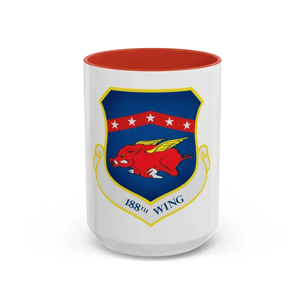 188th Wing (U.S. Air Force) Accent Coffee Mug 15oz Red - Go Mug Yourself