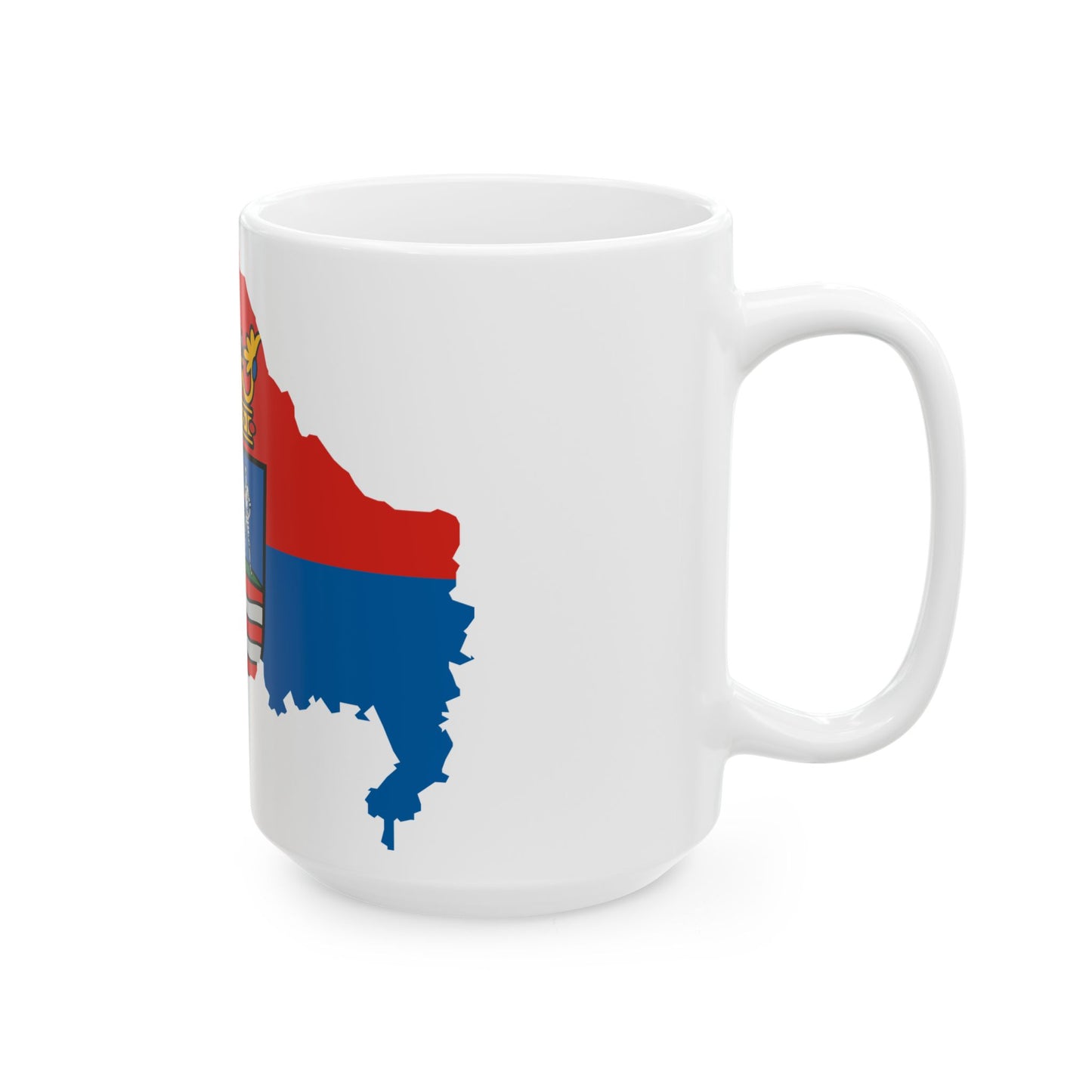Flag-map of Gyor-Moson-Sopron County (Hungary) White Coffee Mug