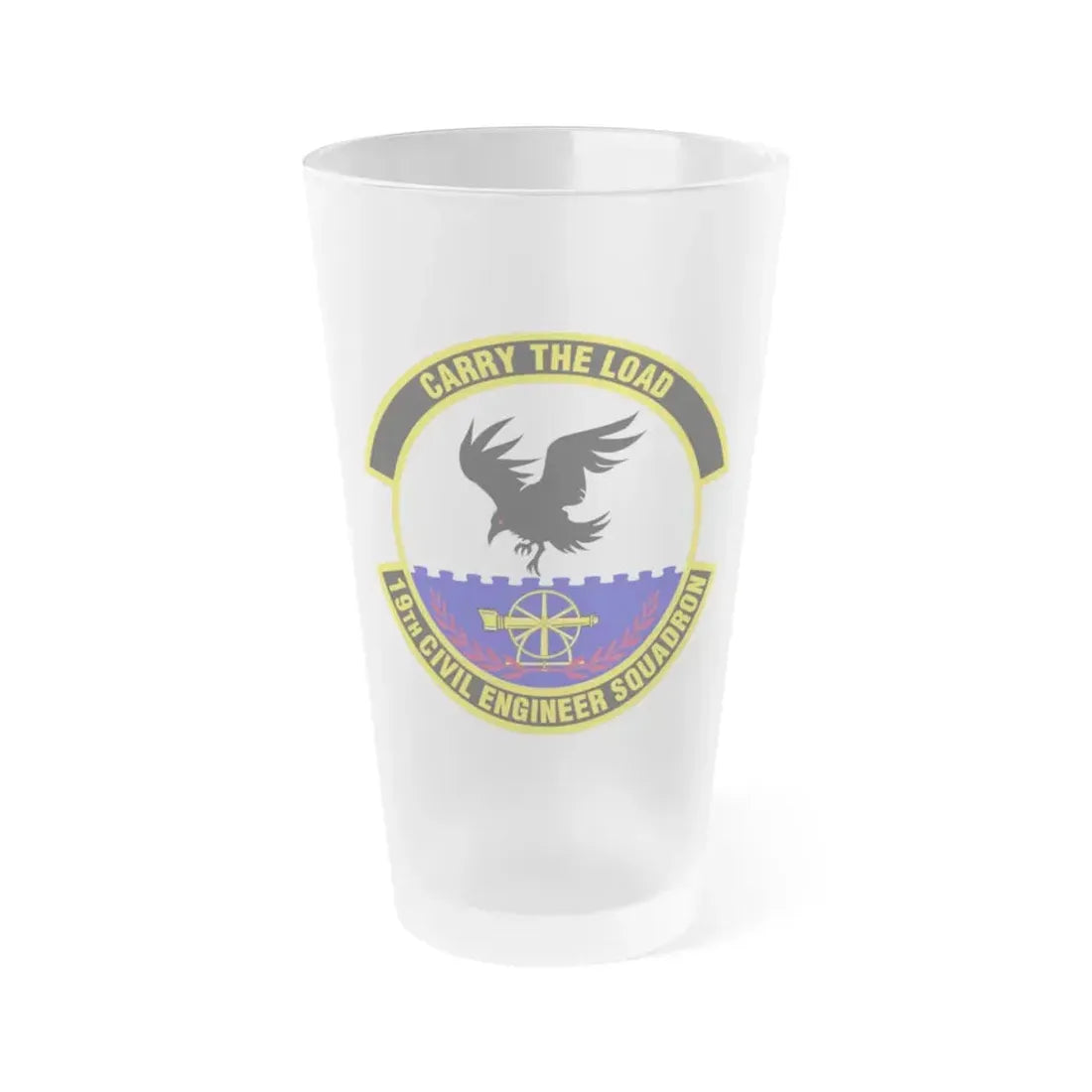 19 Civil Engineer Squadron AMC (U.S. Air Force) Frosted Pint Glass 16oz 16oz Frosted - Go Mug Yourself