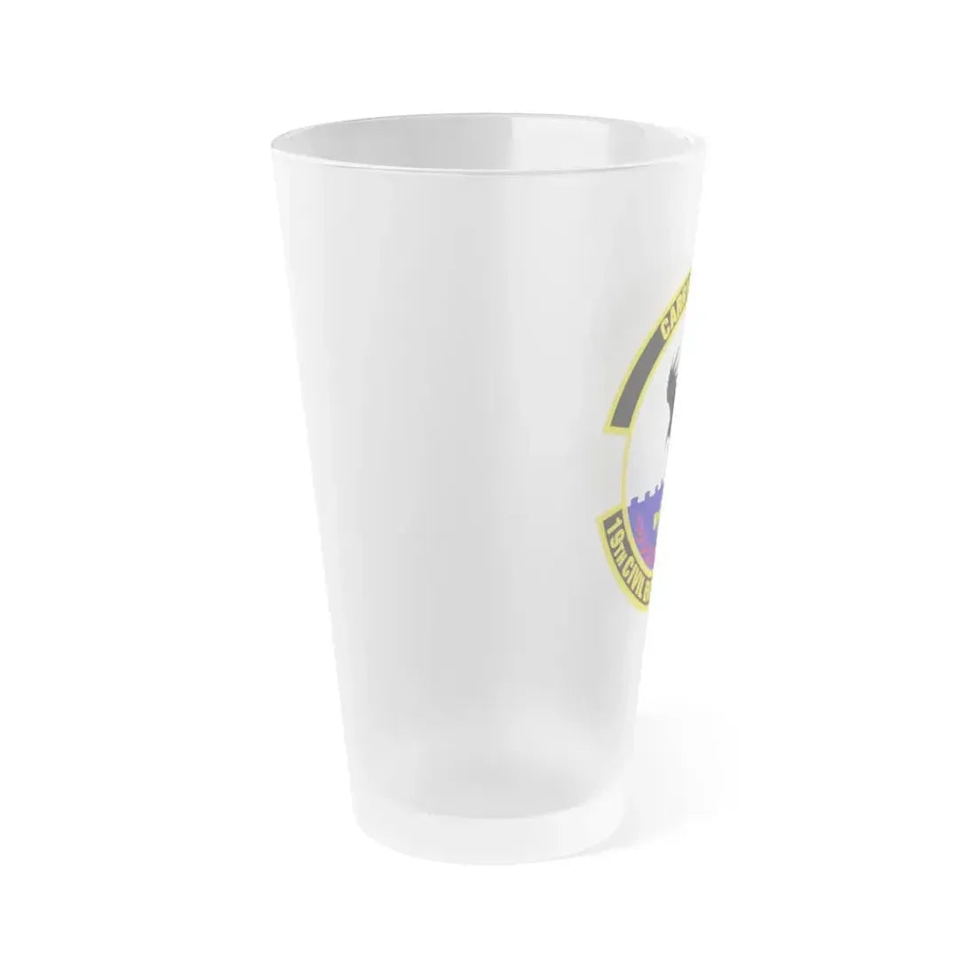 19 Civil Engineer Squadron AMC (U.S. Air Force) Frosted Pint Glass 16oz - Go Mug Yourself
