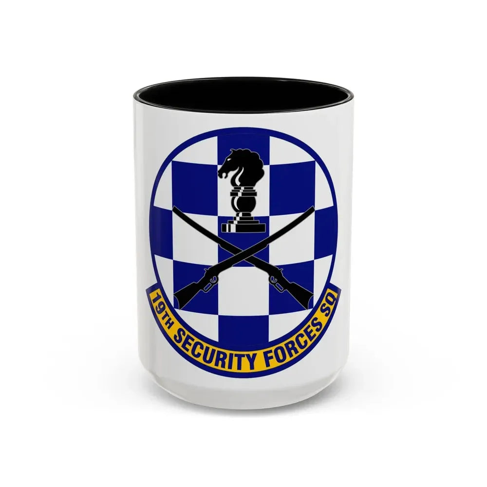 19 Security Forces Squadron AMC (U.S. Air Force) Accent Coffee Mug 15oz Black - Go Mug Yourself