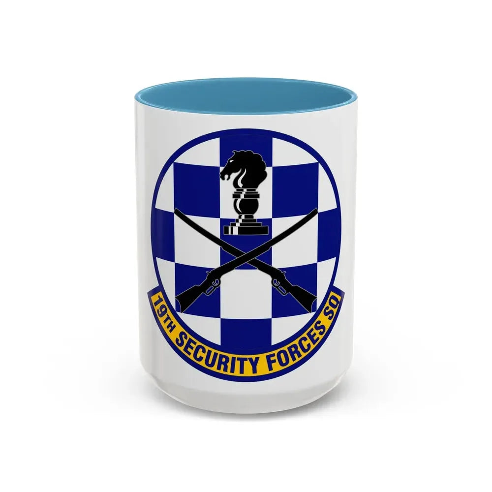 19 Security Forces Squadron AMC (U.S. Air Force) Accent Coffee Mug 15oz Light Blue - Go Mug Yourself