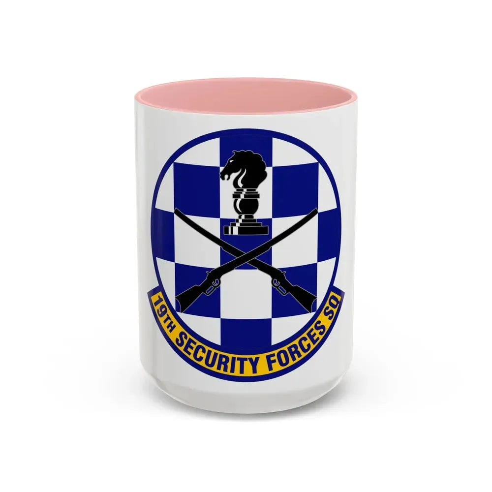 19 Security Forces Squadron AMC (U.S. Air Force) Accent Coffee Mug 15oz Pink - Go Mug Yourself