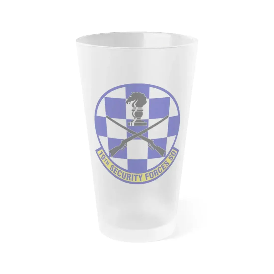 19 Security Forces Squadron AMC (U.S. Air Force) Frosted Pint Glass 16oz 16oz Frosted - Go Mug Yourself