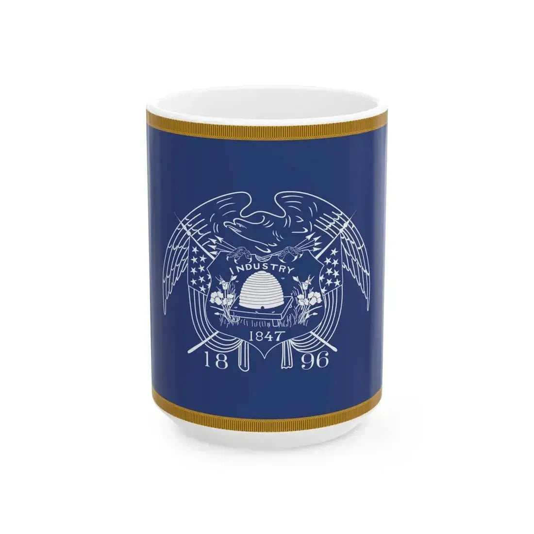 1903-1909 Utah Governors Flag (United States) White Coffee Mug 15oz - Go Mug Yourself