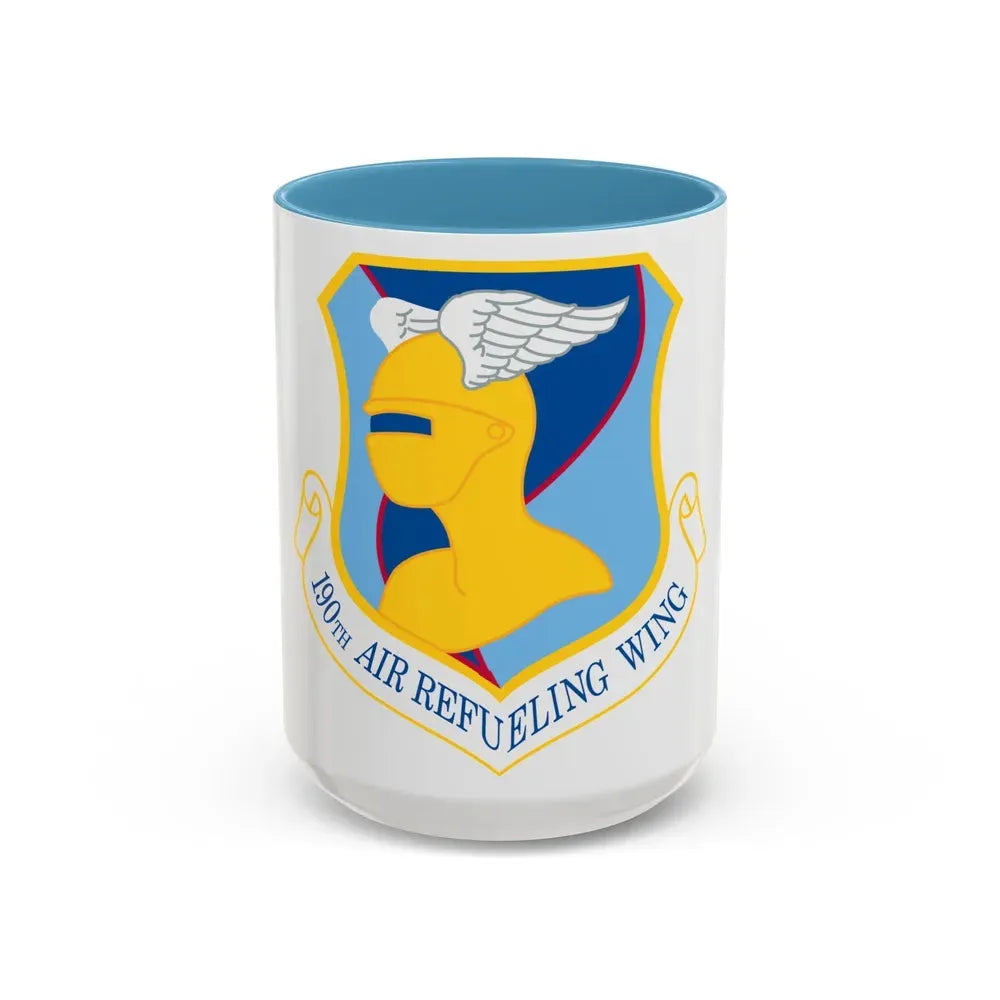 190th Air Refueling Wing (U.S. Air Force) Accent Coffee Mug 15oz Light Blue - Go Mug Yourself