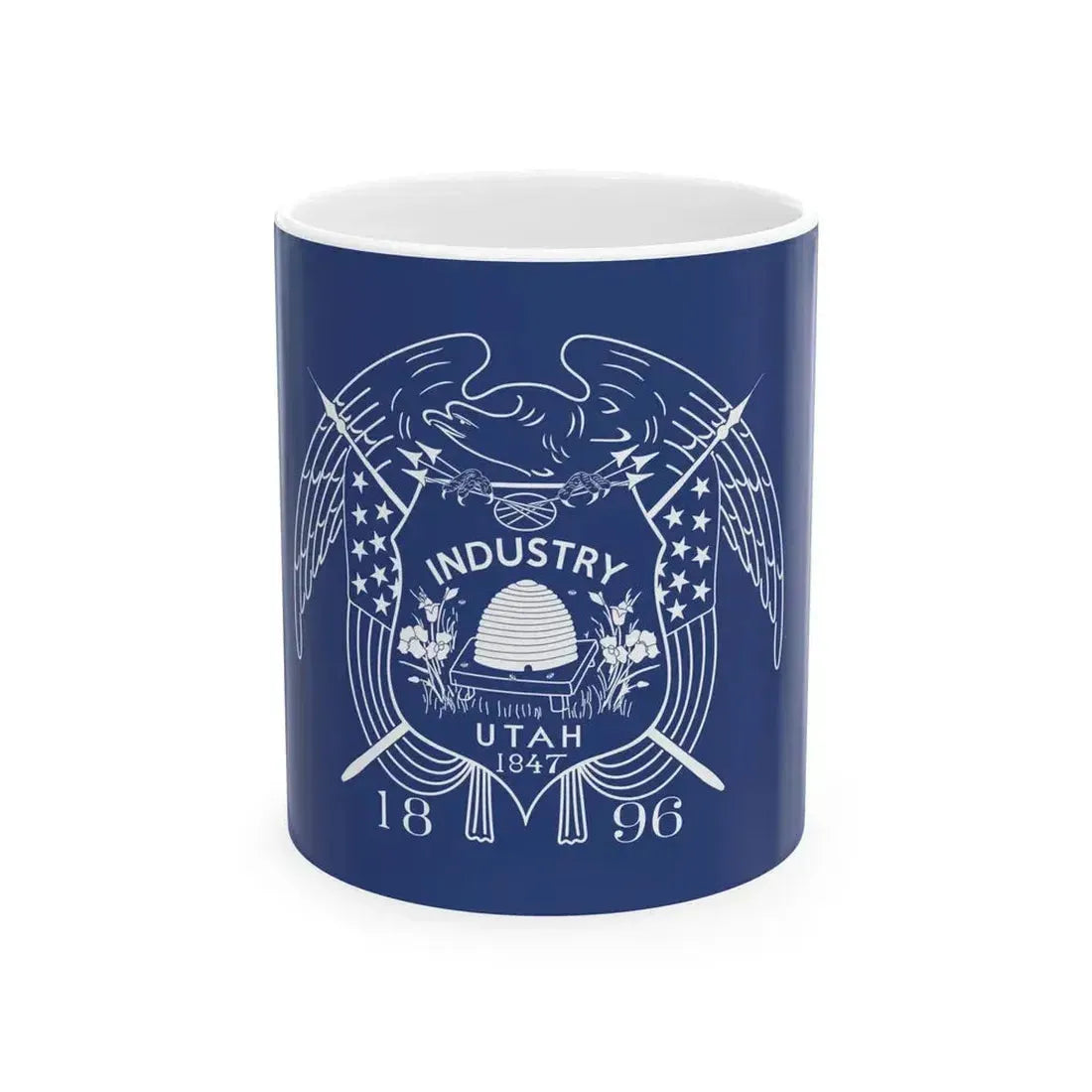 1911-1913 Utahs First Official State flag (United States) White Coffee Mug 11oz - Go Mug Yourself
