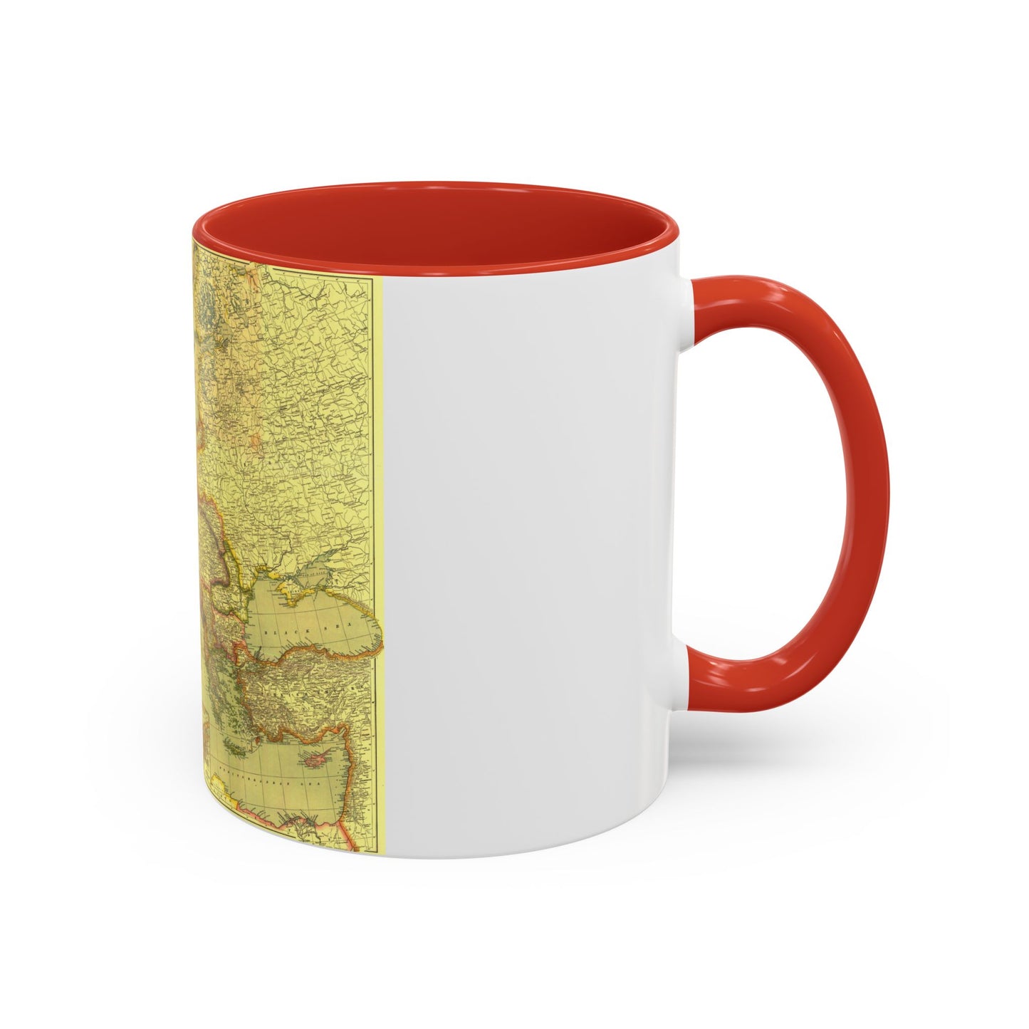 Europe and Africa and Asia (1915) (Map) Accent Coffee Mug