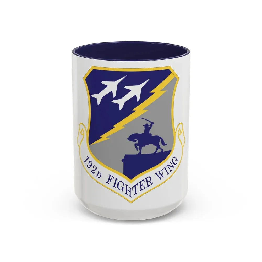 192nd Wing (U.S. Air Force) Accent Coffee Mug 15oz Navy - Go Mug Yourself