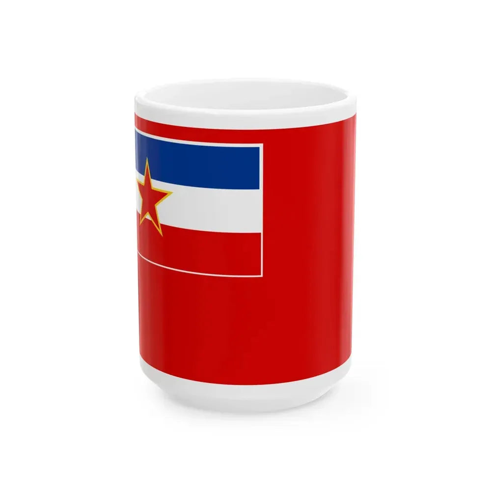 1947 Proposed Flag of the Peoples Republic of Bosnia and Herzegovina (Bosnia and Herzegovina) White Coffee Mug 15oz - Go Mug Yourself