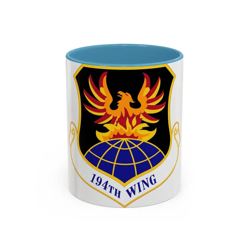 194th Wing (U.S. Air Force) Accent Coffee Mug 11oz Light Blue - Go Mug Yourself