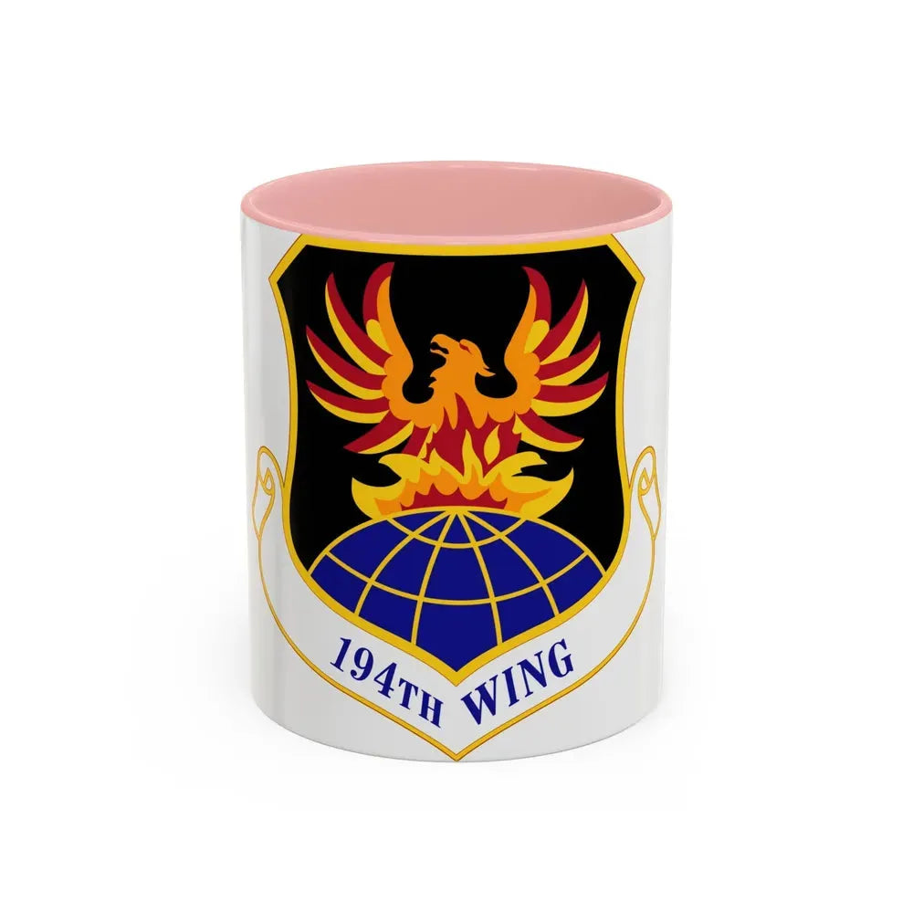 194th Wing (U.S. Air Force) Accent Coffee Mug 11oz Pink - Go Mug Yourself