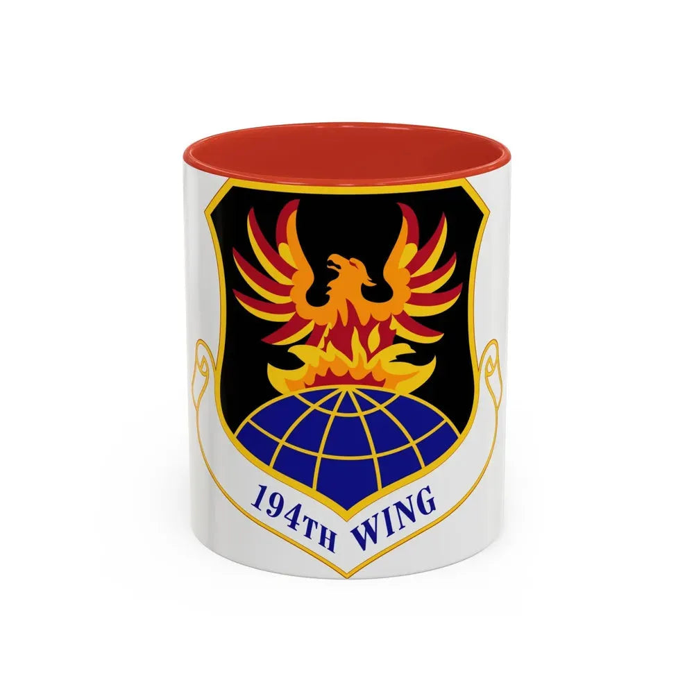194th Wing (U.S. Air Force) Accent Coffee Mug 11oz Red - Go Mug Yourself
