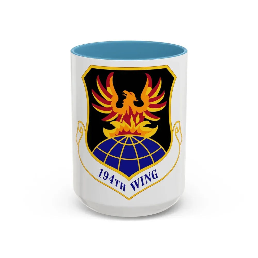 194th Wing (U.S. Air Force) Accent Coffee Mug 15oz Light Blue - Go Mug Yourself