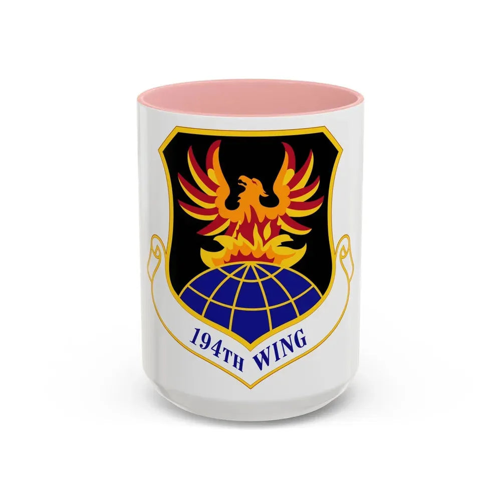 194th Wing (U.S. Air Force) Accent Coffee Mug 15oz Pink - Go Mug Yourself
