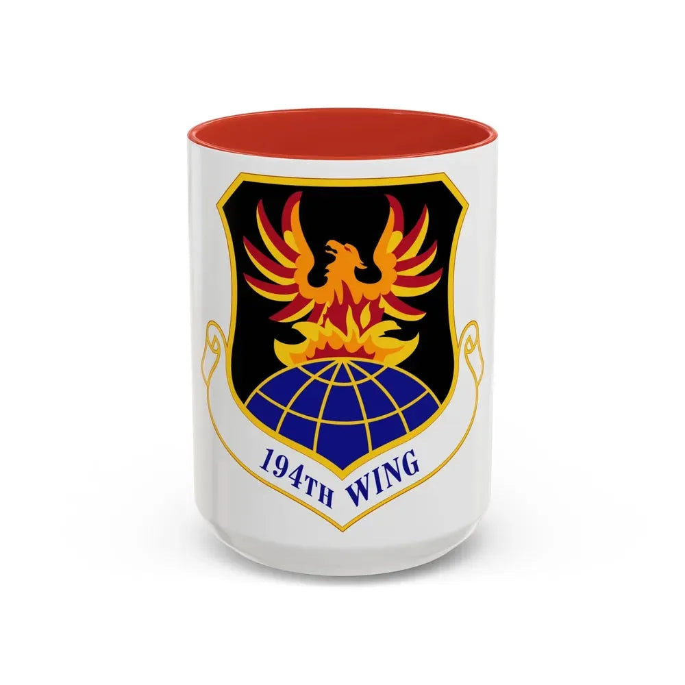 194th Wing (U.S. Air Force) Accent Coffee Mug 15oz Red - Go Mug Yourself